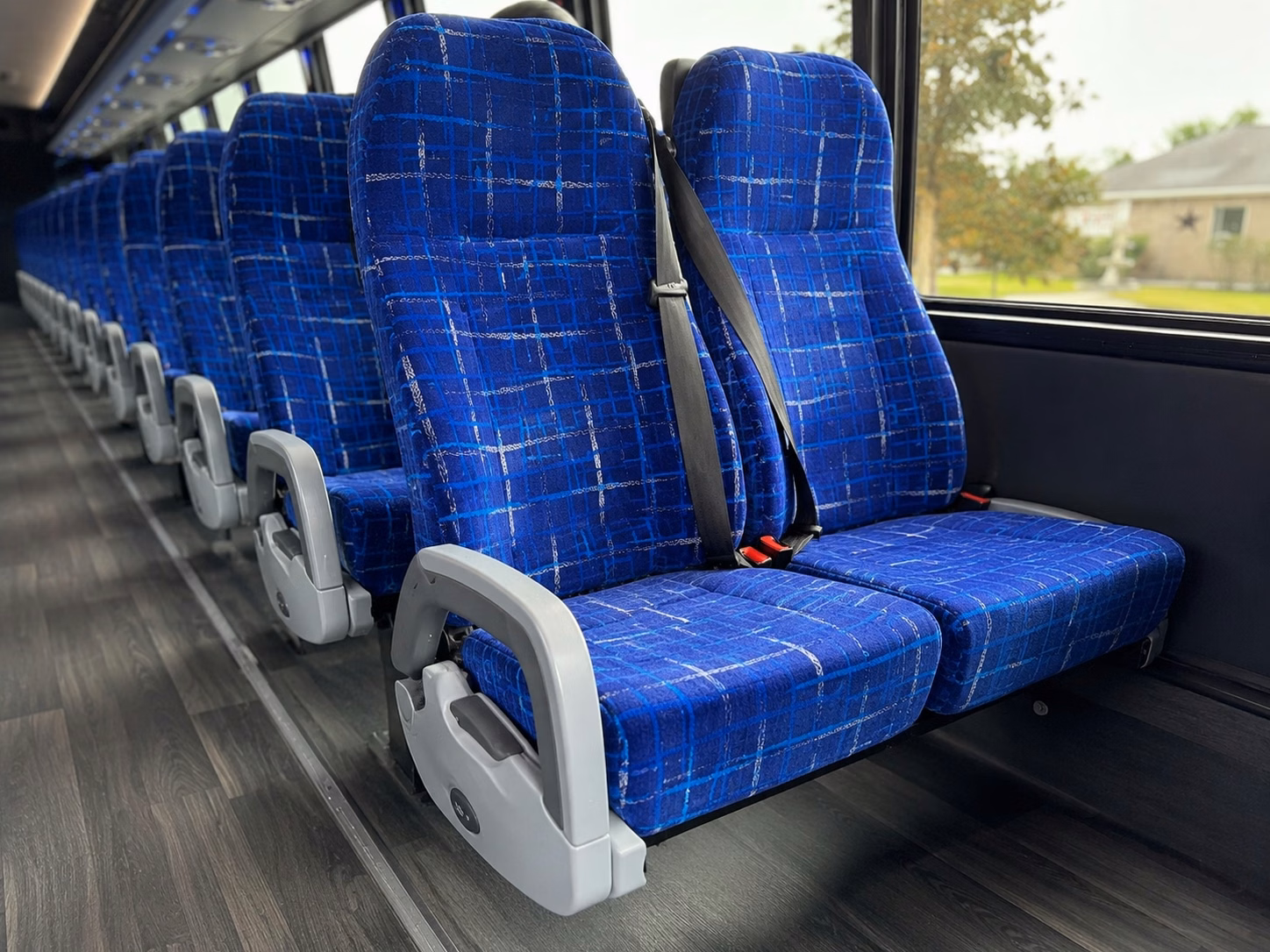 56 passenger charter bus inside